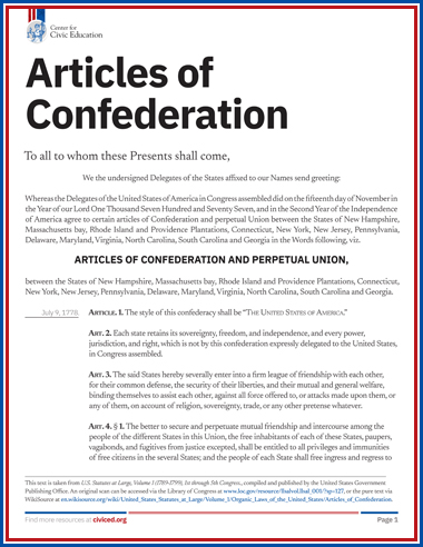 PDF of Articles of Confederation
